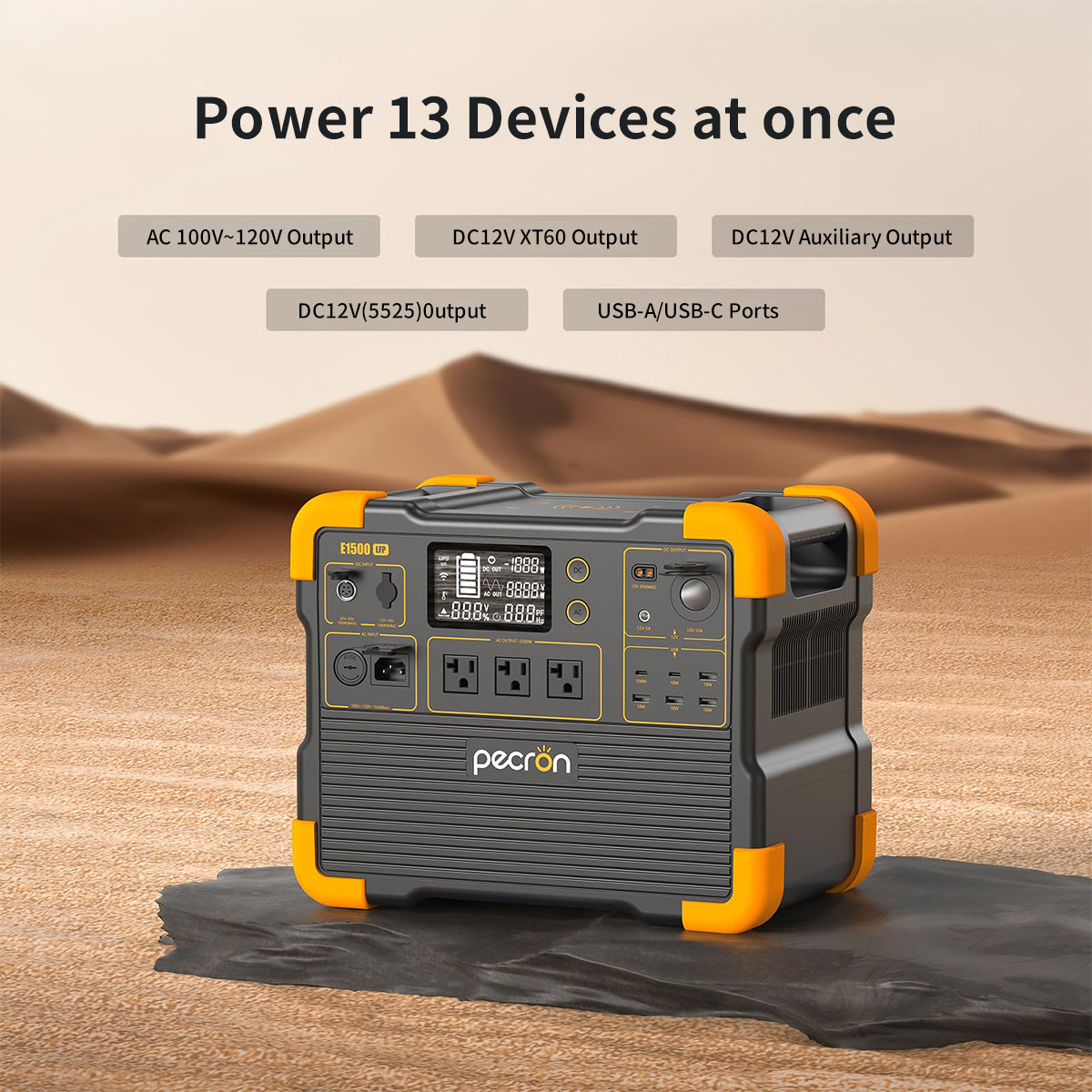 PECRON E1500LFP Expandable Portable Power Station 2200W 1536Wh V3 Version